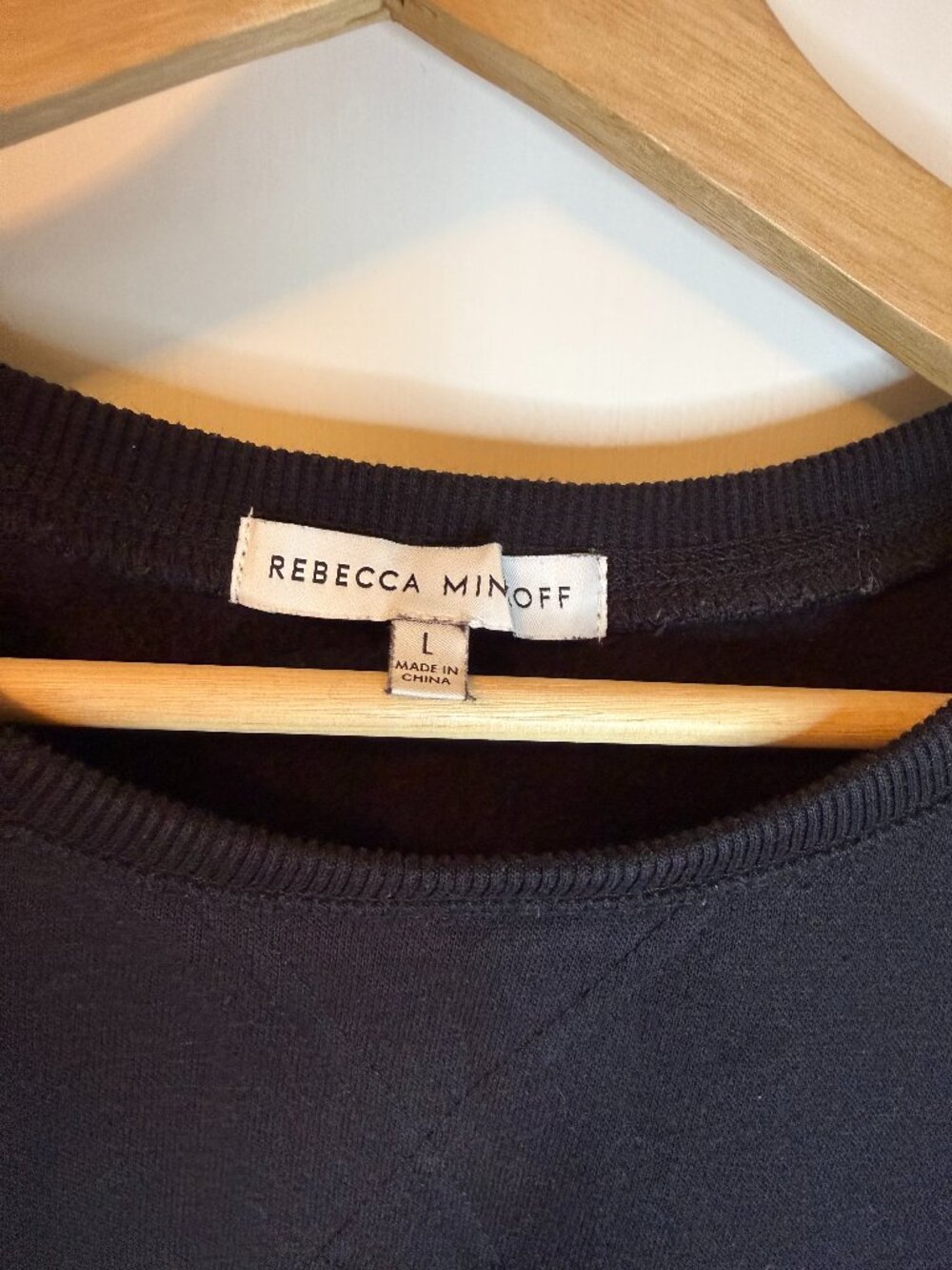 Rebecca Minkoff Puffed shoulder cotton sweatshirt/ faded black/ size large.